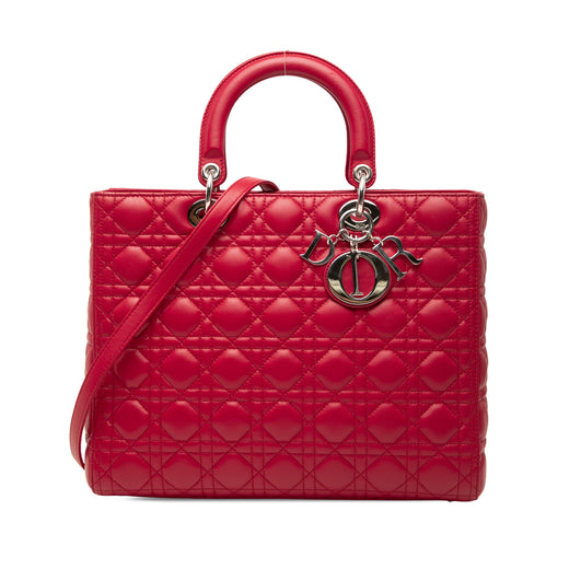 Large Lambskin Cannage Lady Dior - Image 1
