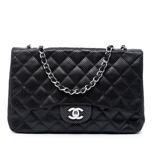 Jumbo Classic Perforated Lambskin Single Flap - Image 1