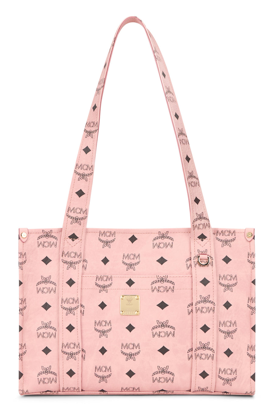 Mcm Logo-Embellished Tote Bag — Pink Polyurethane