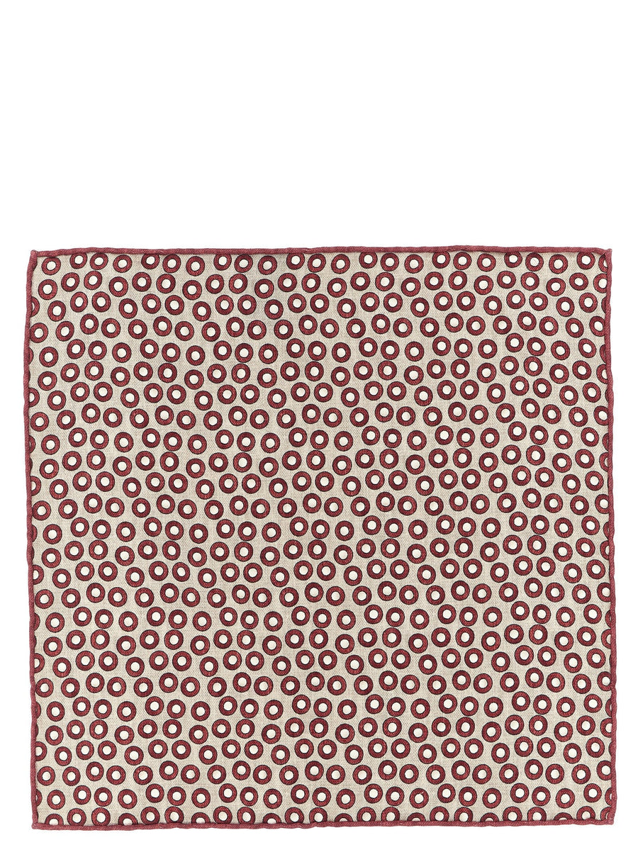 Brunello Cucinelli Polka Dot Silk Pocket Square — Cream Pure Accessory