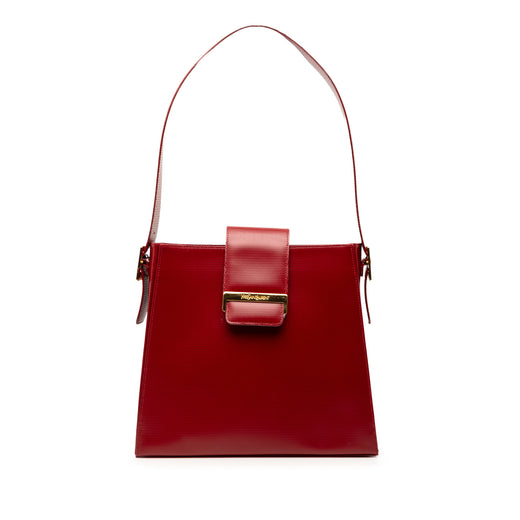 Embossed Leather Shoulder Bag - Image 1