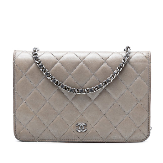 CC Quilted Lambskin Full Flap Wallet on Chain - Image 1