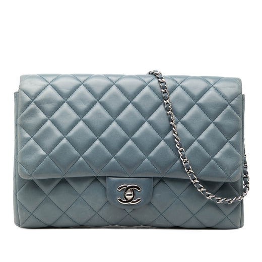 CC Quilted Lambskin Flap Clutch with Chain - Image 1