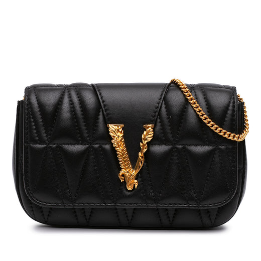 Mini Quilted Leather Virtus V Crossbody - Image 1