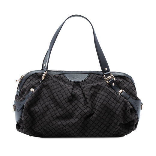 Diamante Canvas Bridle Satchel - Image 1