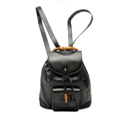 Calfskin Bamboo Drawstring Backpack - Image 1