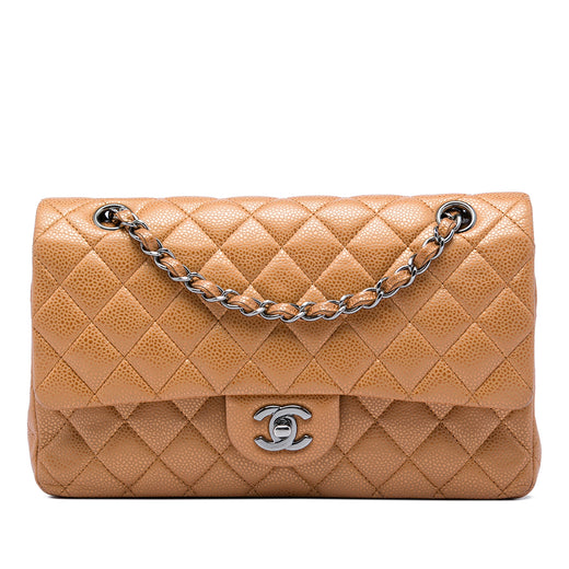 Medium Classic Metallic Caviar Double Flap - Image 1