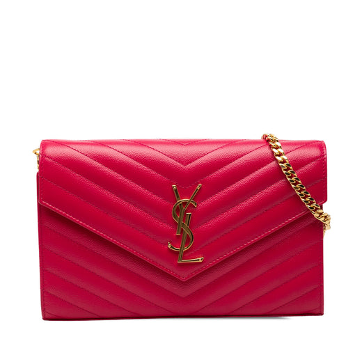 Grain De Poudre Chevron Monogram Envelope Chain Wallet - Image 1