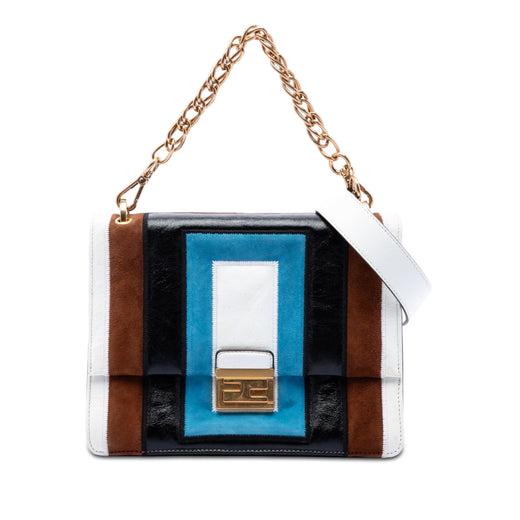 Suede and Leather Kan U Colorblock Satchel - Image 1