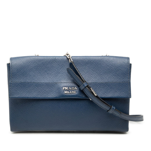 Saffiano Leather Double Turnlock Crossbody - Image 1