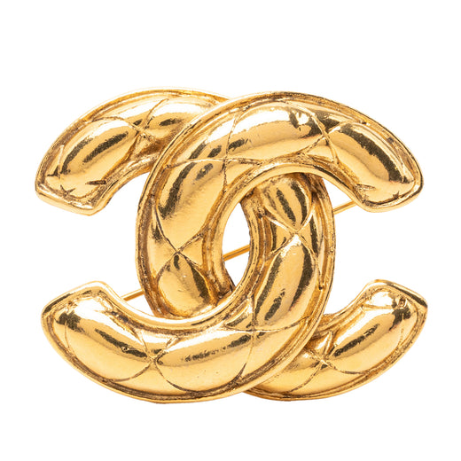 CC Gold Plated Quilted Brooch - Image 1
