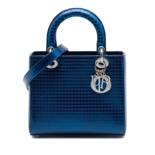 Medium Metallic Patent Microcannage Lady Dior - Image 1