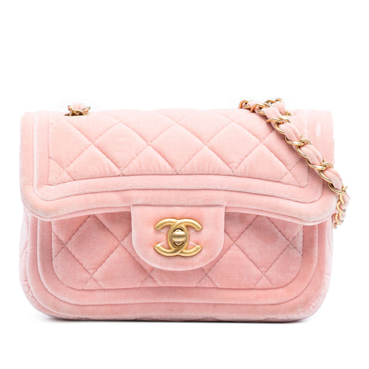 Mini Quilted Velvet Double Frame Flap - Image 1