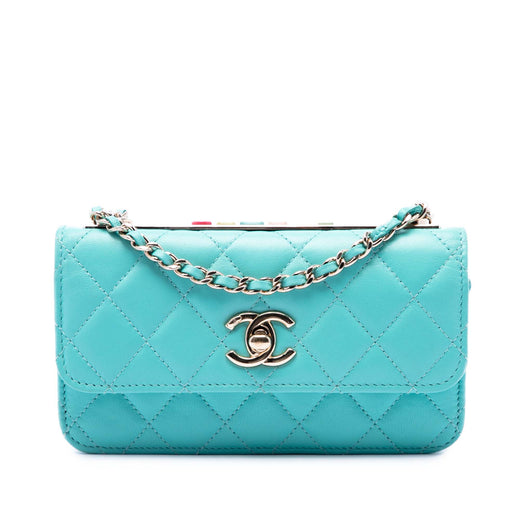 Quilted Lambskin Trendy CC Wallet On Chain - Image 1