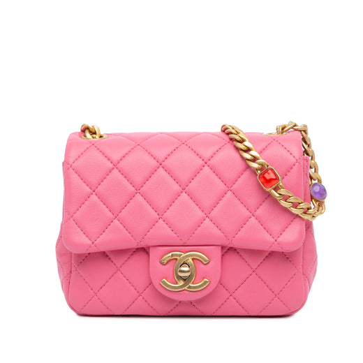 Mini Square Lambskin Pearl Samba Flap - Image 1