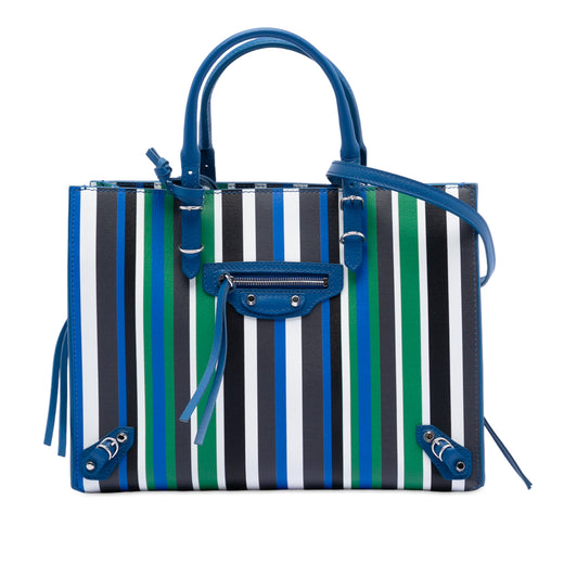 Mini Leather Striped Papier A6 Zip Around Satchel - Image 1