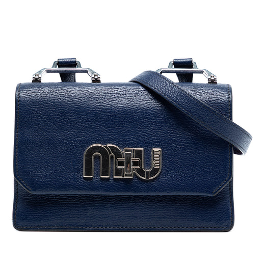 Goatskin Madras Miu Logo Crossbody - Image 1