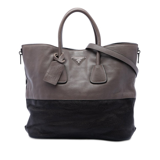 Bicolor Cervo Deerskin Side Zip Convertible Tote - Image 1