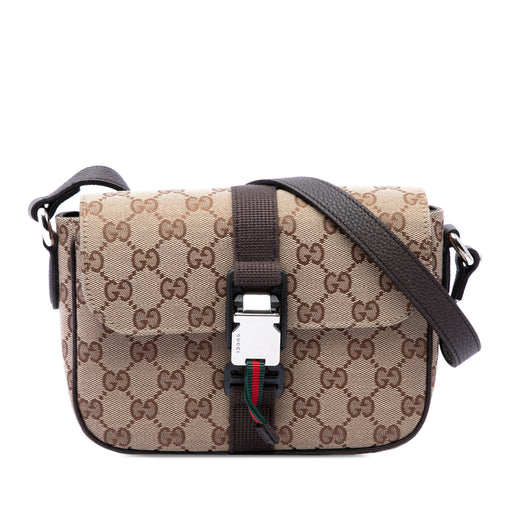 GG Canvas Web Buckle Flap Crossbody - Image 1