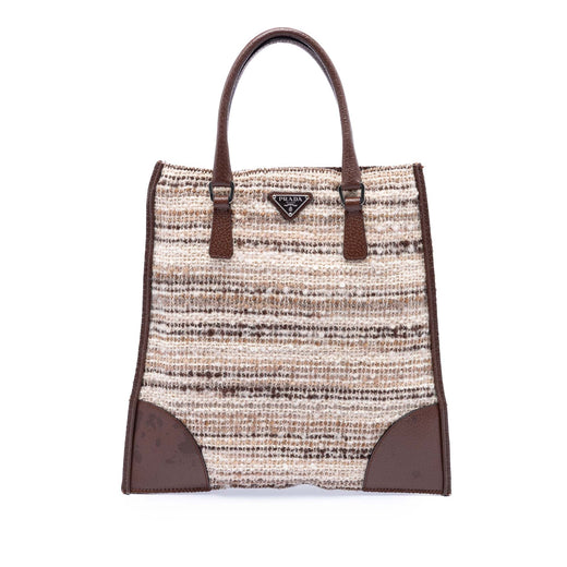 Vitello Trimmed Tweed Flat Tote - Image 1