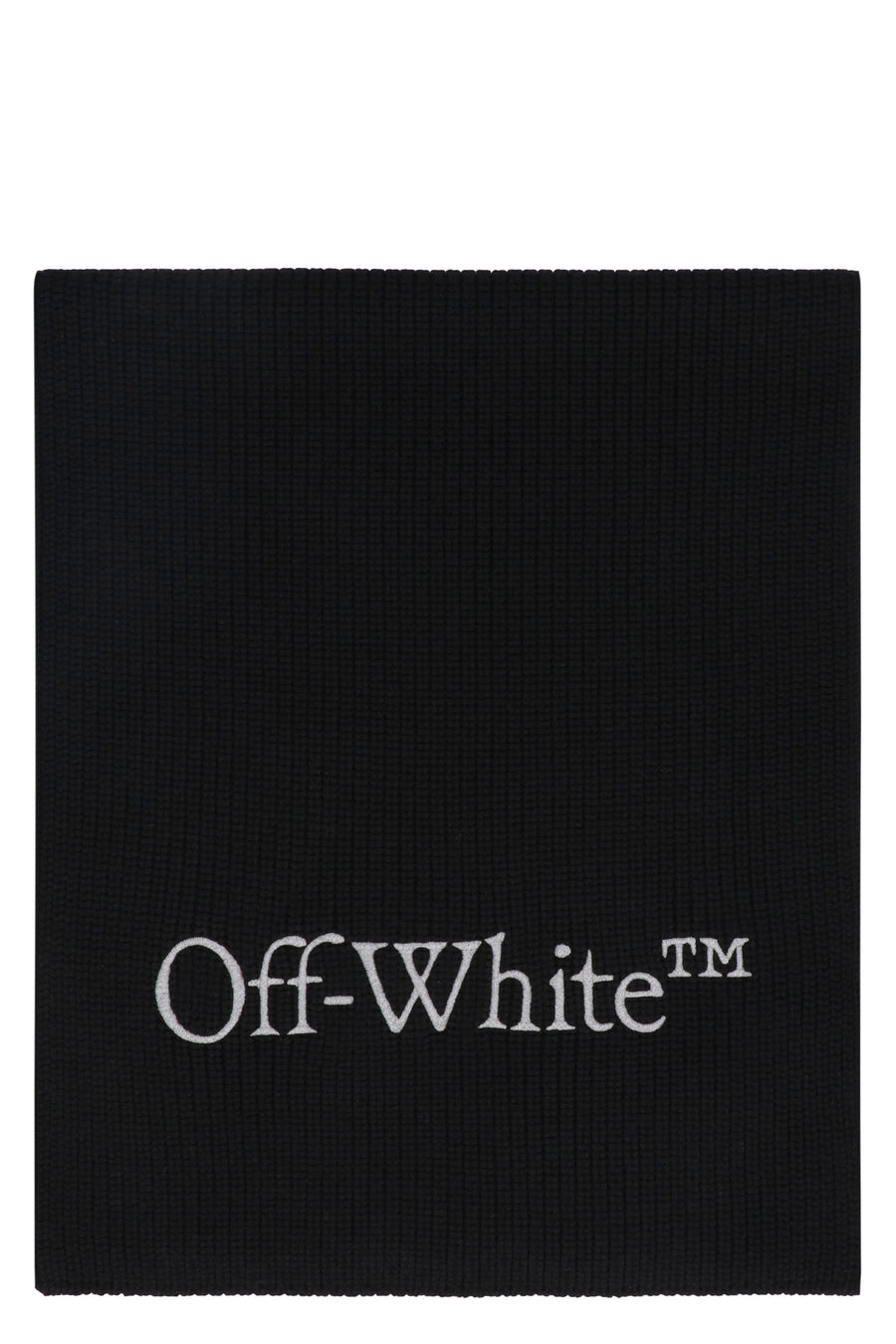 Off-White Virgin Wool Scarf — Black Scarfs