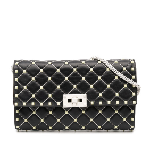 Quilted Lambskin Free Rockstud Spike Wallet On Chain - Image 1