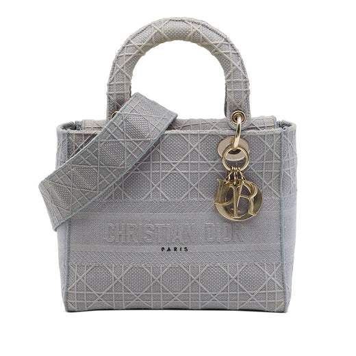 Medium Embroidered Canvas Cannage Lady D Lite - Image 1