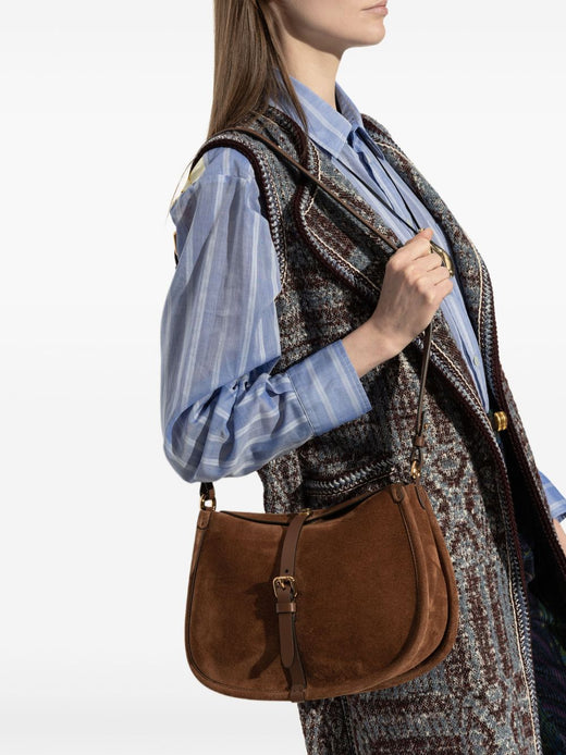 Etro Pegasus Shoulder Bag — Brown Cowhide; Lining: Calfskin