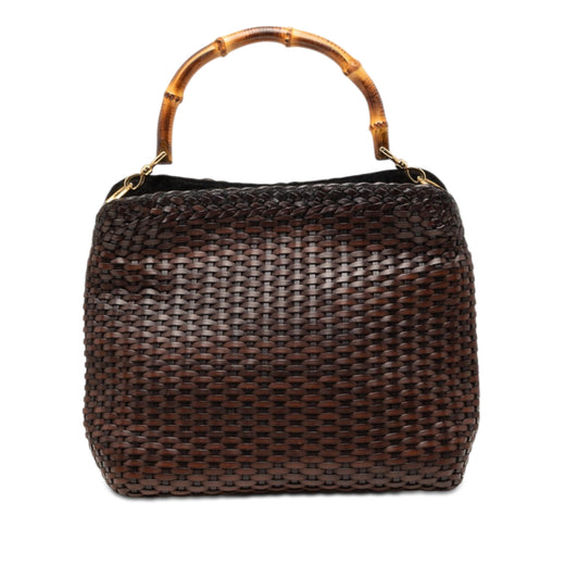 Woven Leather Bamboo Satchel - Image 1