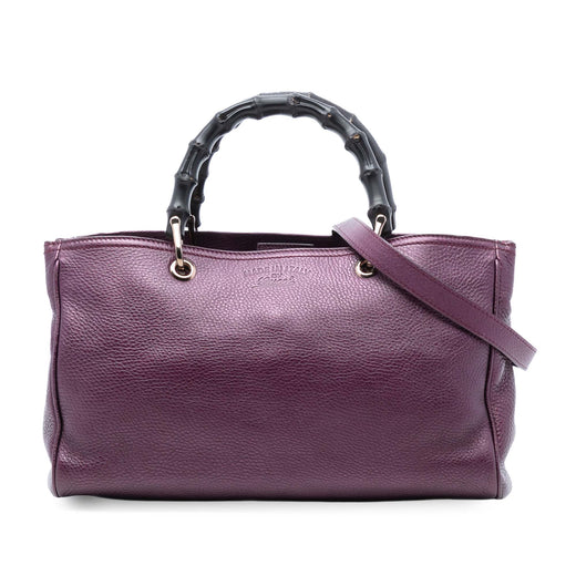 Medium Calfskin Bamboo Shopper Satchel - Image 1