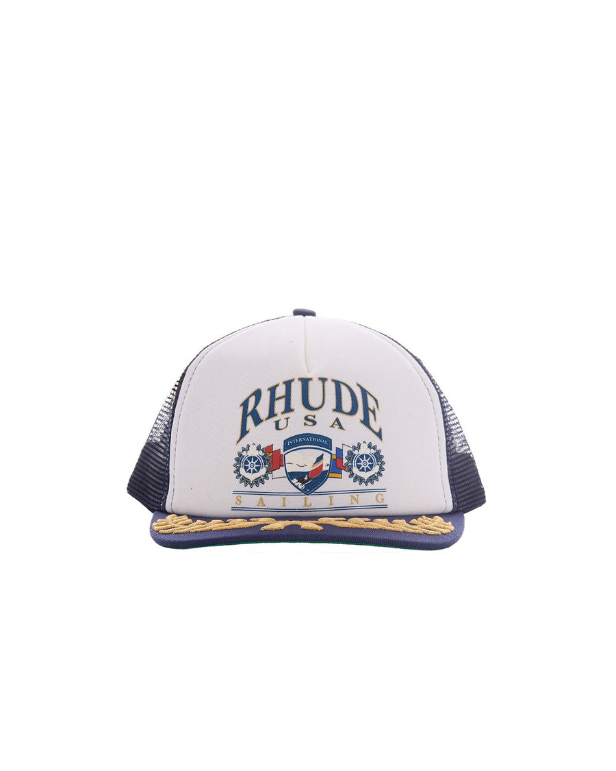Rhude Rhps26ha01120 Baseball Cap — Navy Cotton; Contrast: Polyester Caps
