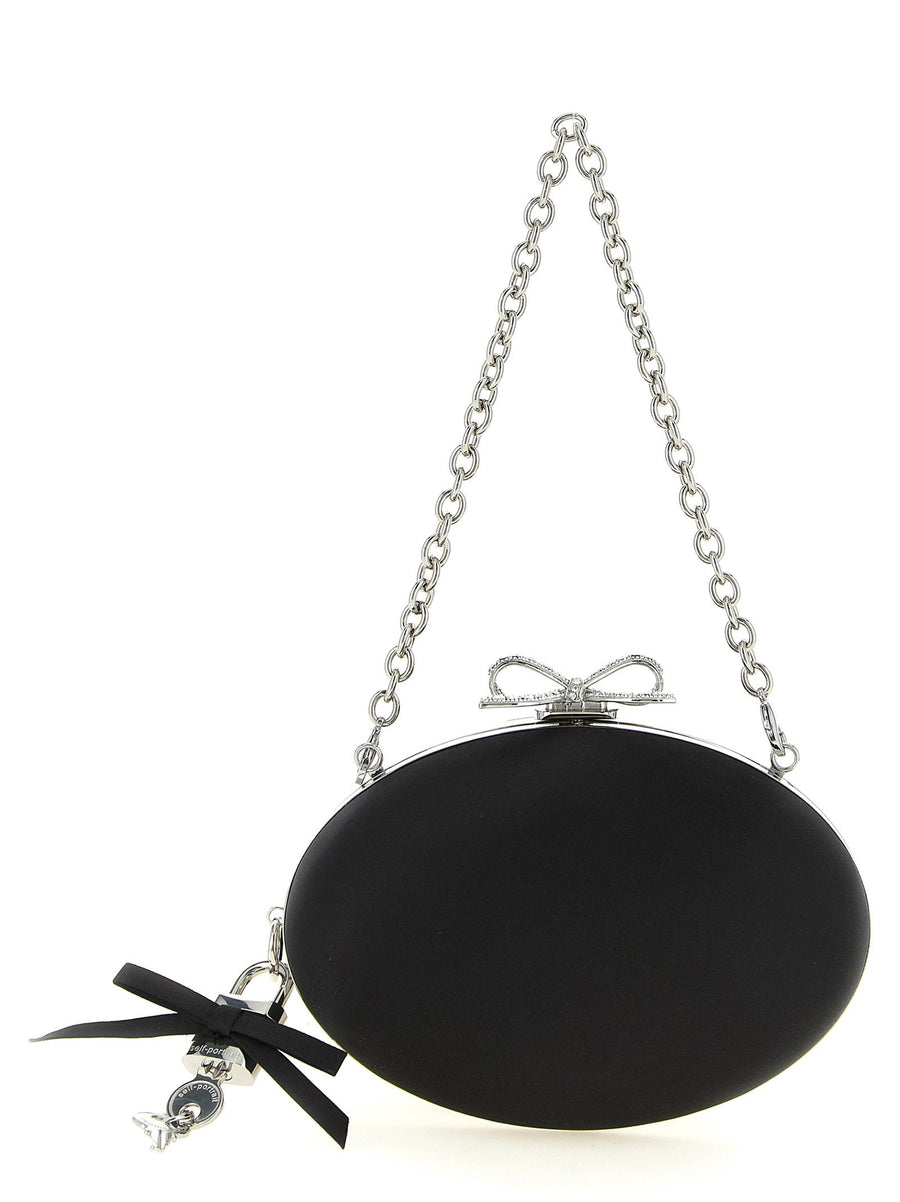 Self-Portrait Clutch — Black Satin