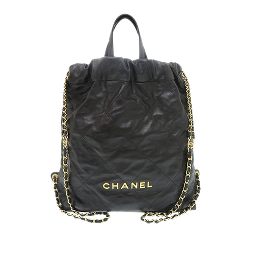 Large Quilted Shiny Calfskin 22 Backpack - Image 1