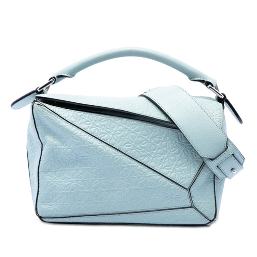 Small Anagram Embossed Calfskin Puzzle Satchel - Image 1