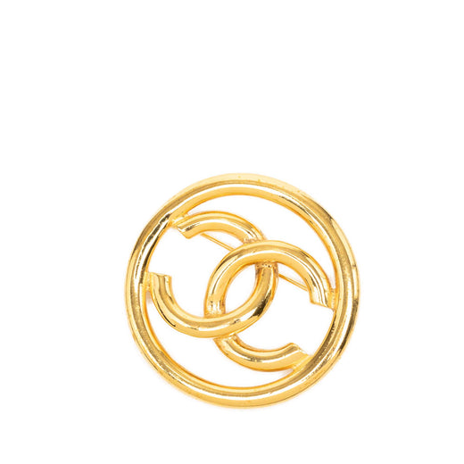 CC Gold Plated Round Brooch - Image 1