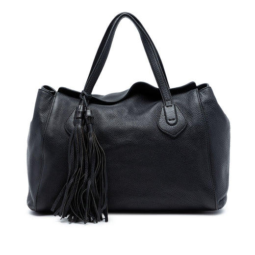 Pebbled Leather Lady Tassel Tote - Image 1