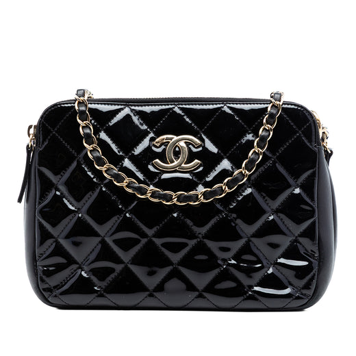 CC Quilted Patent Double Zip Camera Bag - Image 1