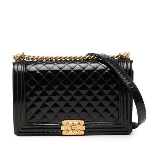 Medium Quilted Patent Boy Flap - Image 1