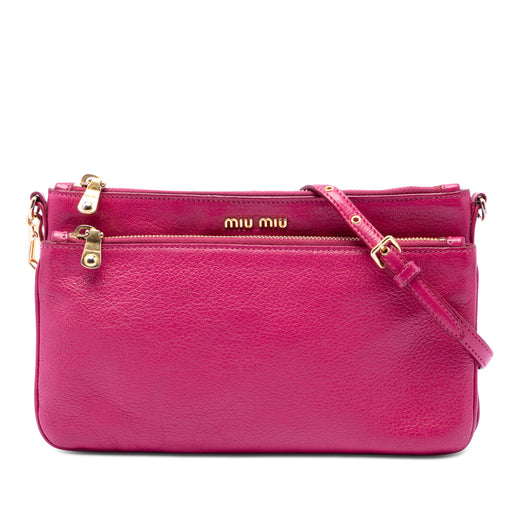 Goatskin Madras Double Zip Crossbody - Image 1