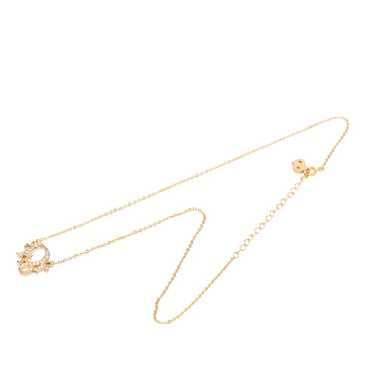 Gold Plated Oblique Strass Necklace - Image 1