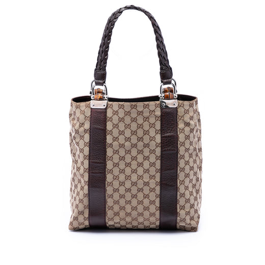 Large GG Canvas Bamboo Libeccio Tote - Image 1