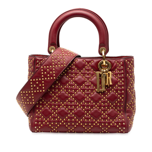 Medium Lambskin Cannage Studded Supple Lady Dior - Image 1