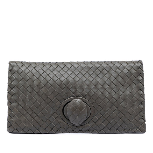 Nappa Intrecciato Turn Lock Clutch - Image 1
