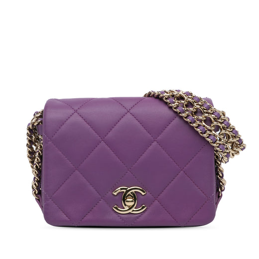 Mini Lambskin Triple Chain Full Flap - Image 1