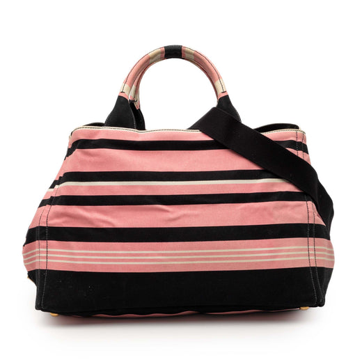 Large Canvas Canapa Righe Striped Satchel - Image 1