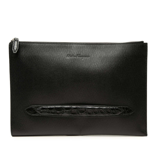 Calfskin and Croc Embossed Revival Clutch - Image 1
