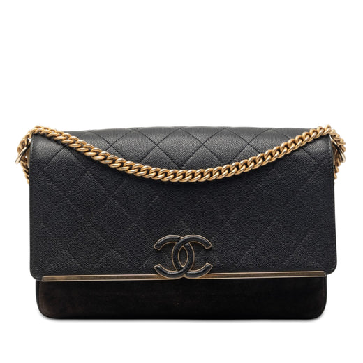 CC Stitched Caviar and Suede Lady Coco Flap - Image 1