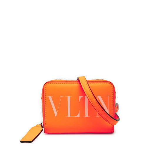 Calfskin VLTN Wallet with Neck Strap - Image 1