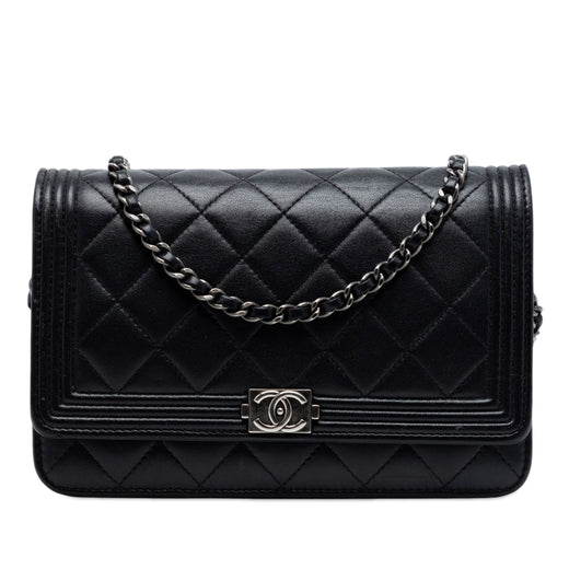 Quilted Lambskin Boy Wallet On Chain - Image 1