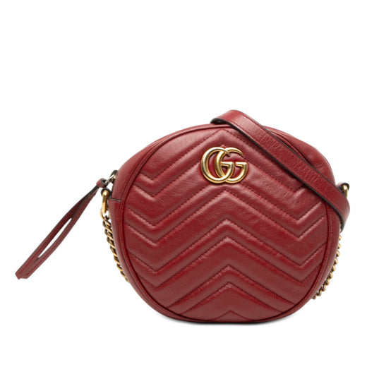 Mini GG Marmont Matelasse Leather Round Crossbody - Image 1